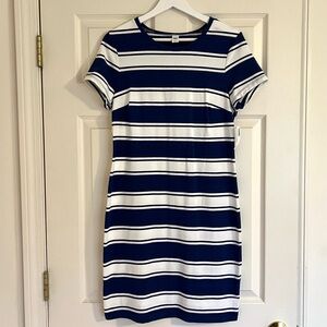 NWT - Old Navy Midi Dress in White/Navy Blue Strip